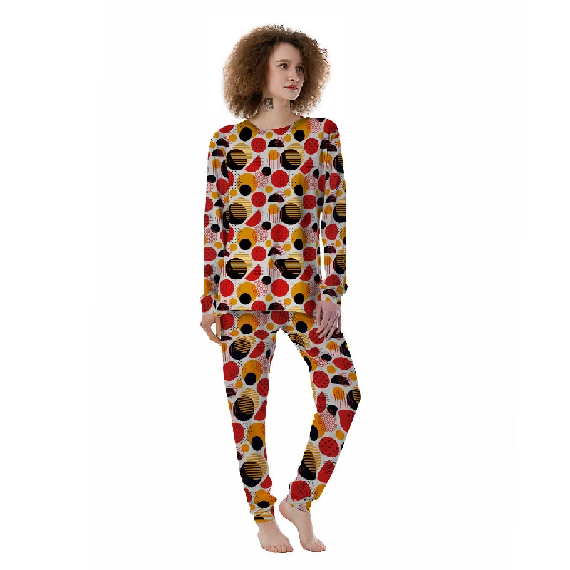 New Style Polka Dot Ornaments Print Pattern Women's Pajamas