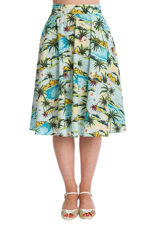 Tropical Palms Swing Skirt