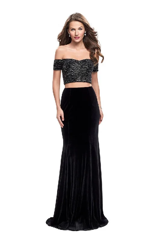 La Femme - 25496 Two Piece Off Shoulder Mermaid Gown