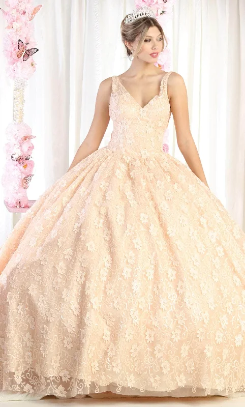 May Queen LK168 - Floral Lace Quinceanera Ballgown