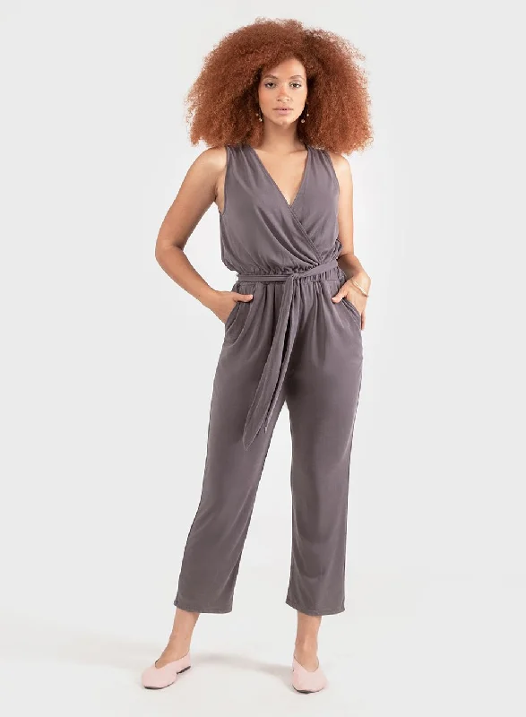 Dex Jersey Belted Wrap Jumpsuit