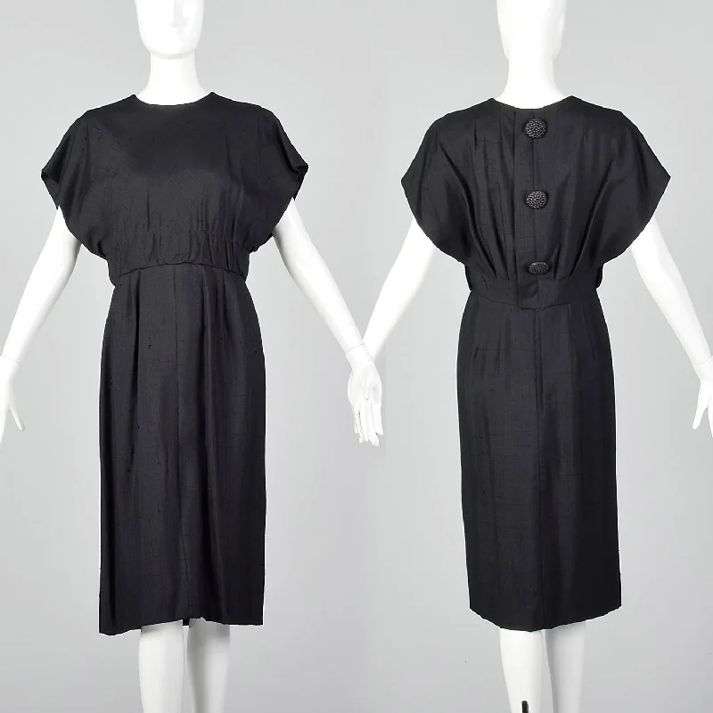 1960s Little Black Dress with Large Back Buttons