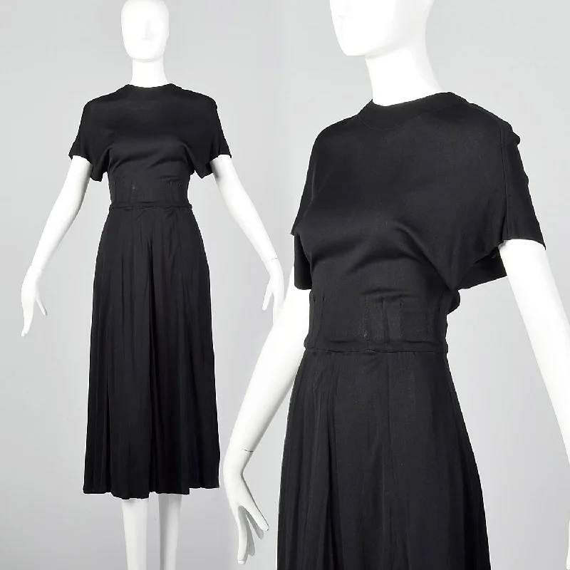 1980s Albert Nipon Black Dress