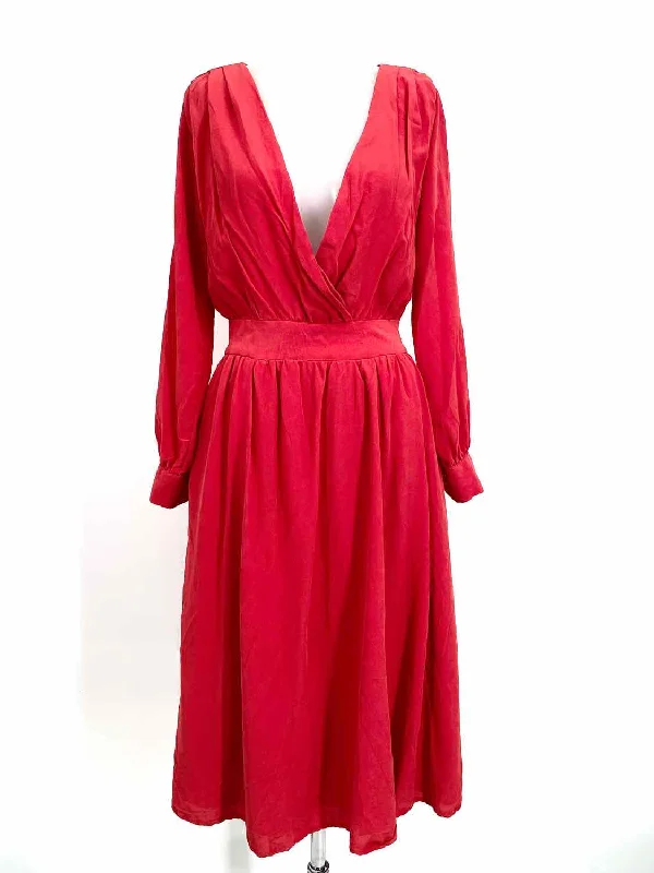 Anine Bing Women's Red Low Neck Silk Size XS Dress