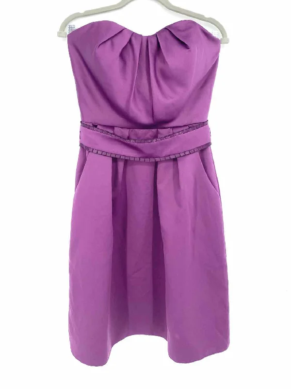 B2 Women's Purple Strapless Gathered Size 12/L Dress