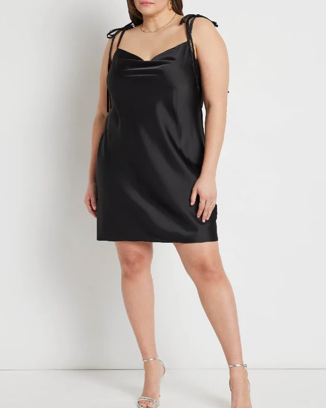 Bailey Satin Slip Dress | Black