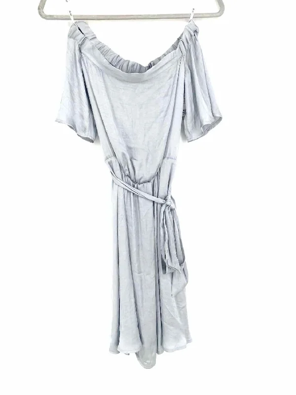 Bardot Dove Women's Silver Off The Shoulder Polyester Size 4 Dress