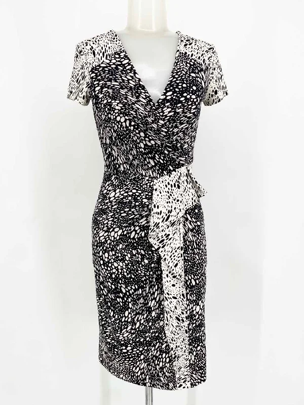 BCBG Max Azria Black/White Dots Size XXS Dress