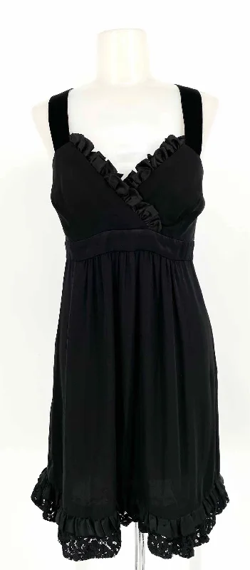 BCBG MAXAZRIA Women's Black Ruffled Date Night Size 4 Dress