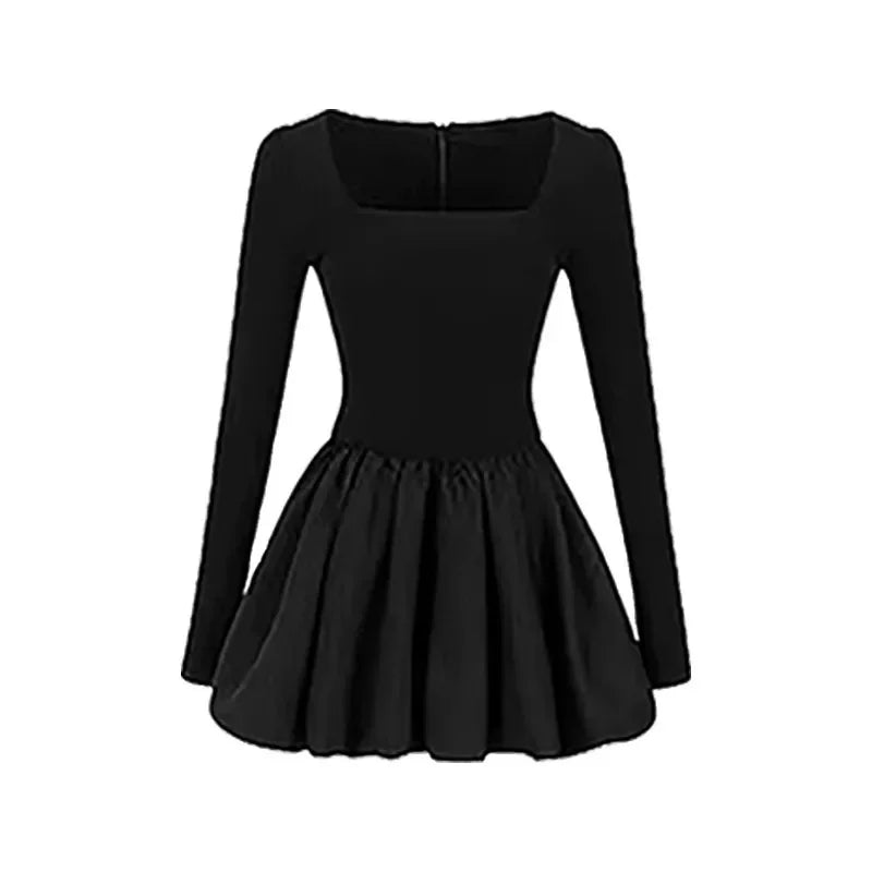 Black Princess Puffy Dress Women's