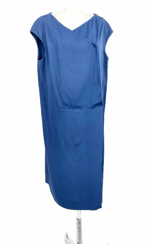 Cacharel Women's Blue Wrap Business Casual Size 12 Dress