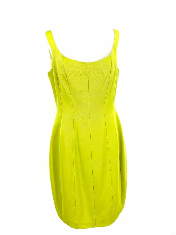 CARMEN MARC VALVO Women's Lime Green sheath Acetate Size 6 Dress