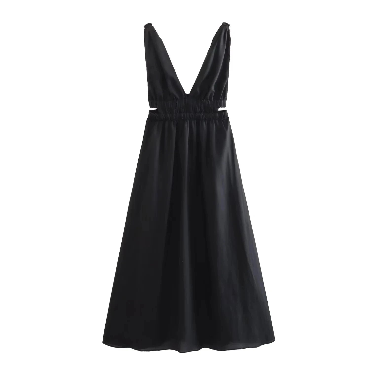 Chic Slim V-Neck Hollow Waist Dress