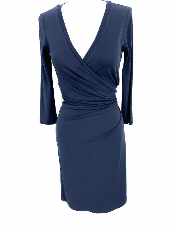 Diane Von Furstenberg Women's Navy Wrap Size 0 Dress