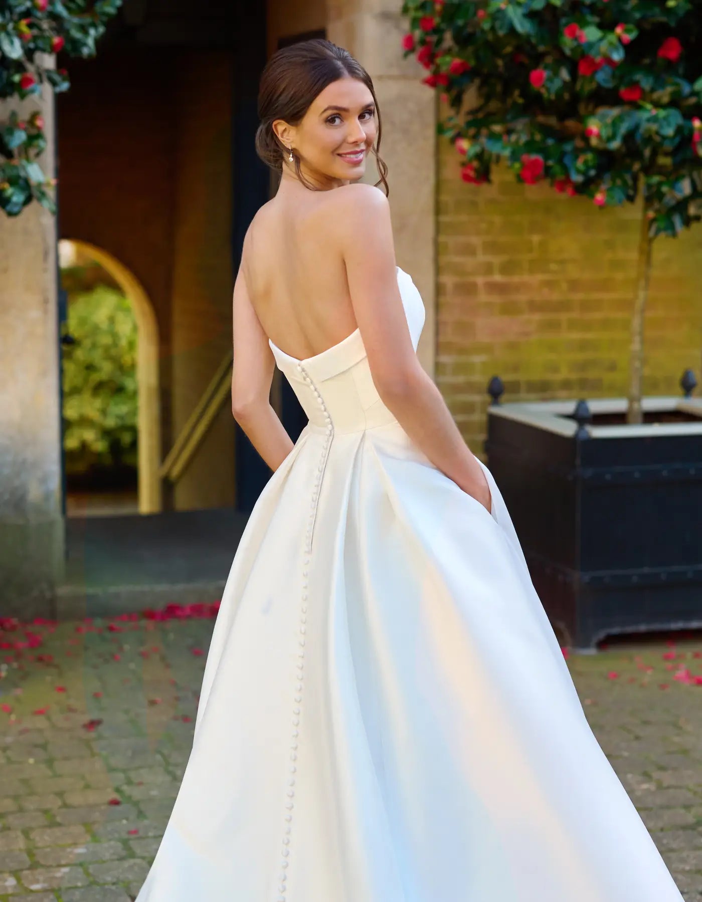 DingJiDress a modern strapless ball gown in luxurious mikado