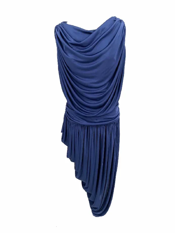 Directives Women's Blue Layered Ruched Size L Dress