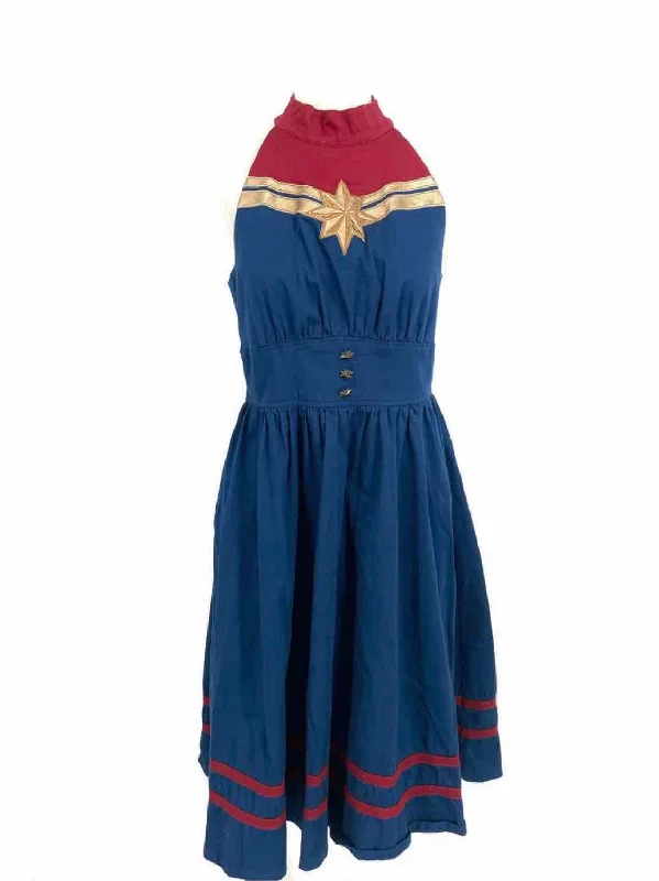 Dress Shop Disney Her Universe Captain Marvel Blue Sleeveless Size M Dress