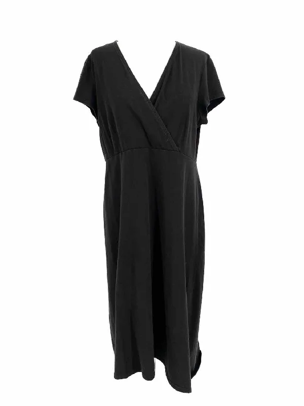 Eileen Fisher Women's Black V-Neck Size M Dress