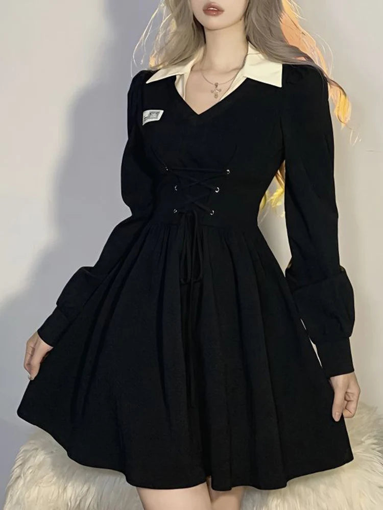 Elegant Oversize Black Dress