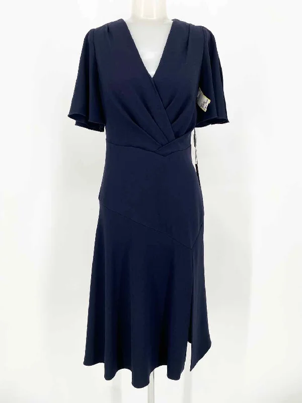 Elie Tahari Women's Navy Split Sleeves Date Night Size 2 Dress