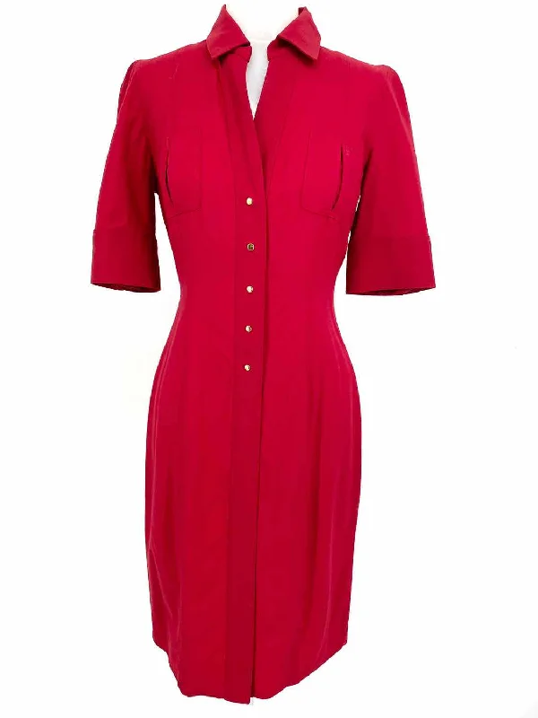 Elie Tahari Women's Red sheath Wool Blend Size 2 Dress