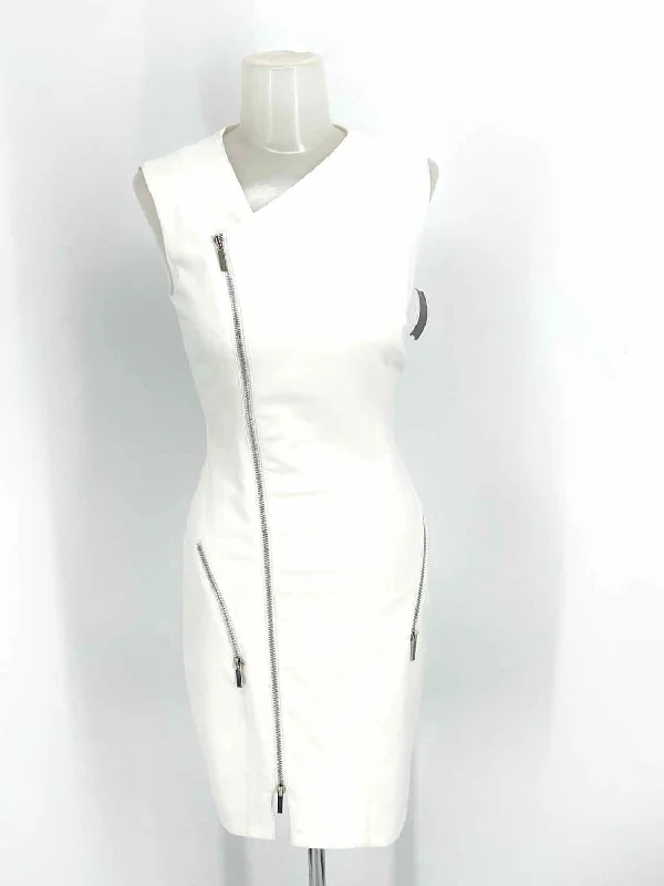 Elizabeth and James Women's White Sleeveless Zip Size 0 Dress