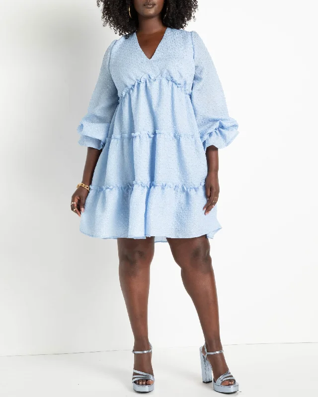 Emily Ruffled Tiered Dress | Brunerra Blue