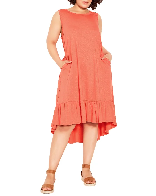 Evie Ruffle Dress | Coral