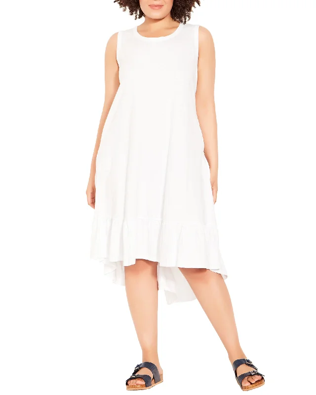 Evie Ruffle Dress | White