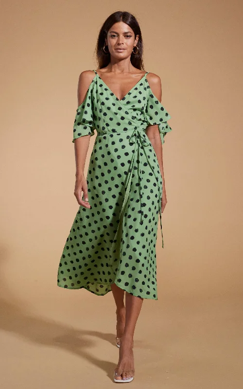 Ivy Dress Green Polka Dot