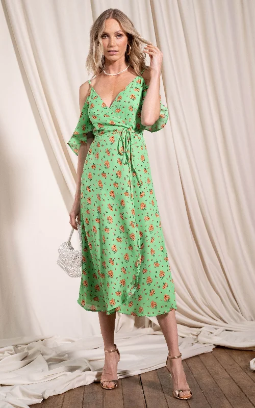 Ivy Dress In Green Daisy