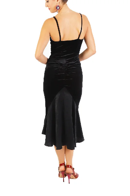 Jacqueline Velvet Mermaid Tango Dress With Satin Tail