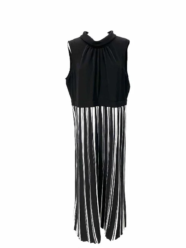 Karl Lagerfeld Women's black/white Empire Polyester Size 14 Dress