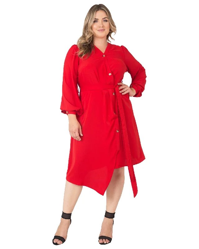 Leah Lantern Sleeve Dress | CHERRY