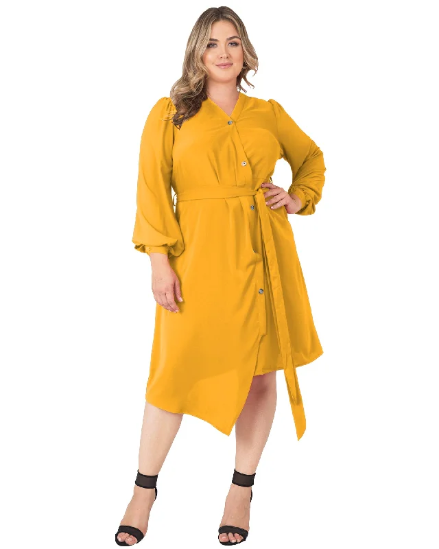 Leah Lantern Sleeve Dress | GINGER