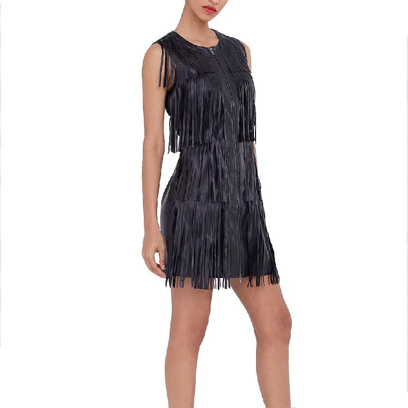 Leather Fringe Dress For Carnival