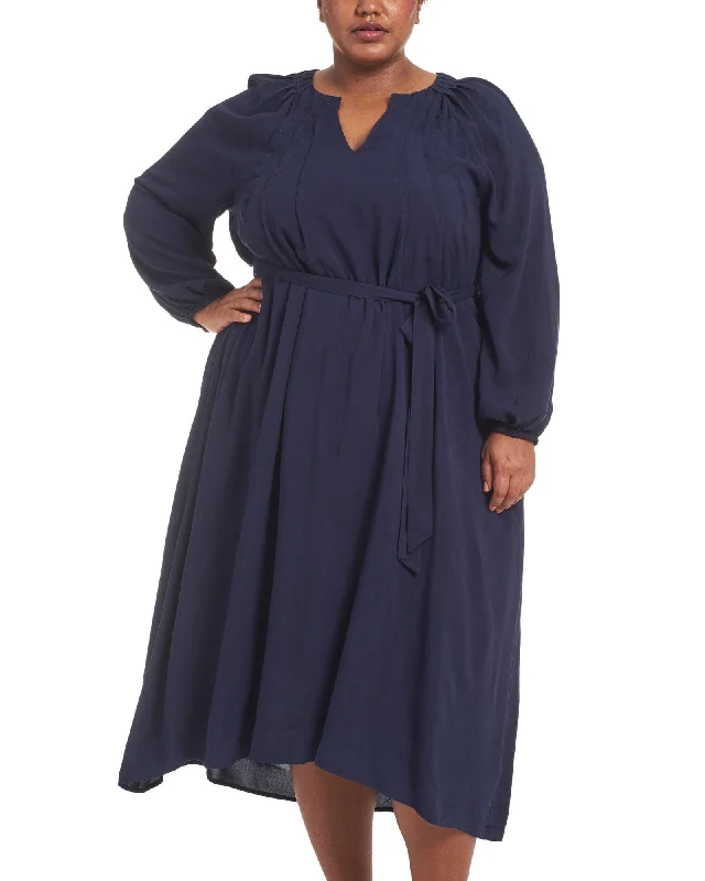 Lissa Pleat Top Dress | Navy