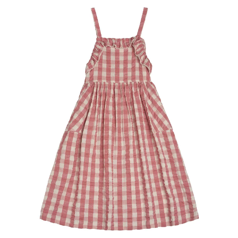 Little Cotton Clothes Sorbet Seersucker Gingham Ladies Thalia Pinafore