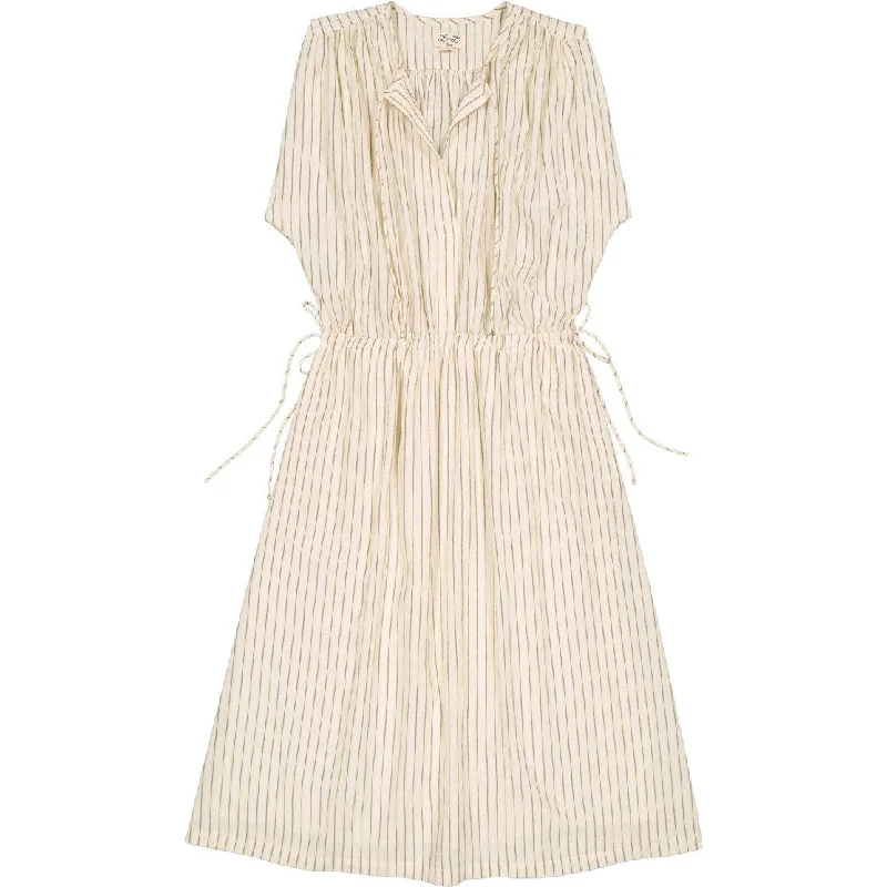 Louis Louise Cream Cotton Crepe Stripe Yevanne Dress