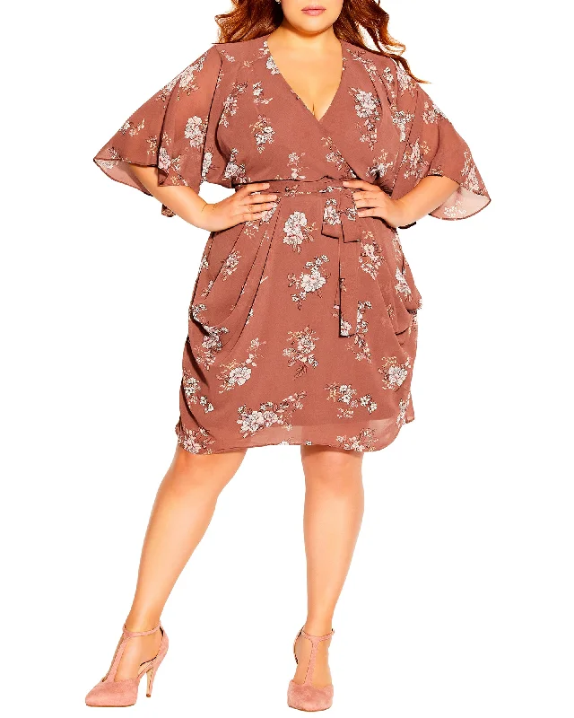 Mallory Imperial Wrap Dress | Brown / White