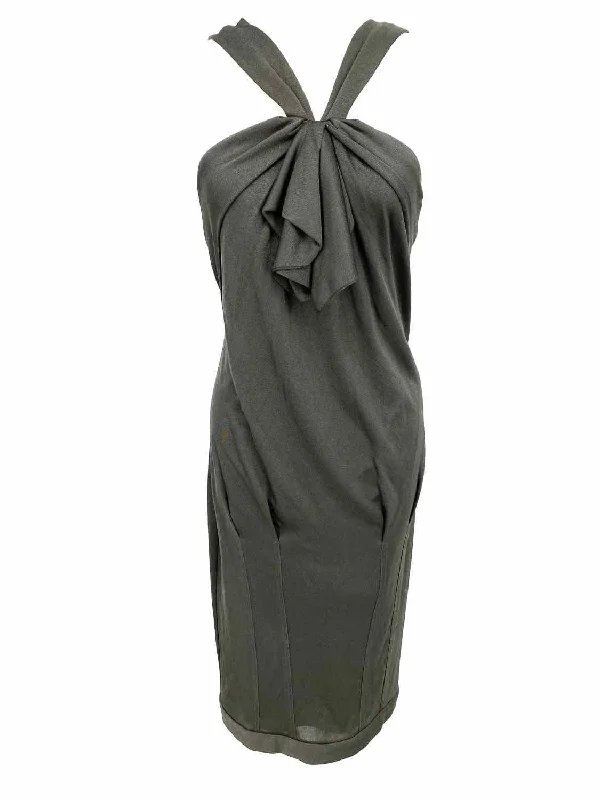 Max Azria Women's Charcoal Rayon Blend Drape Size XS Dress