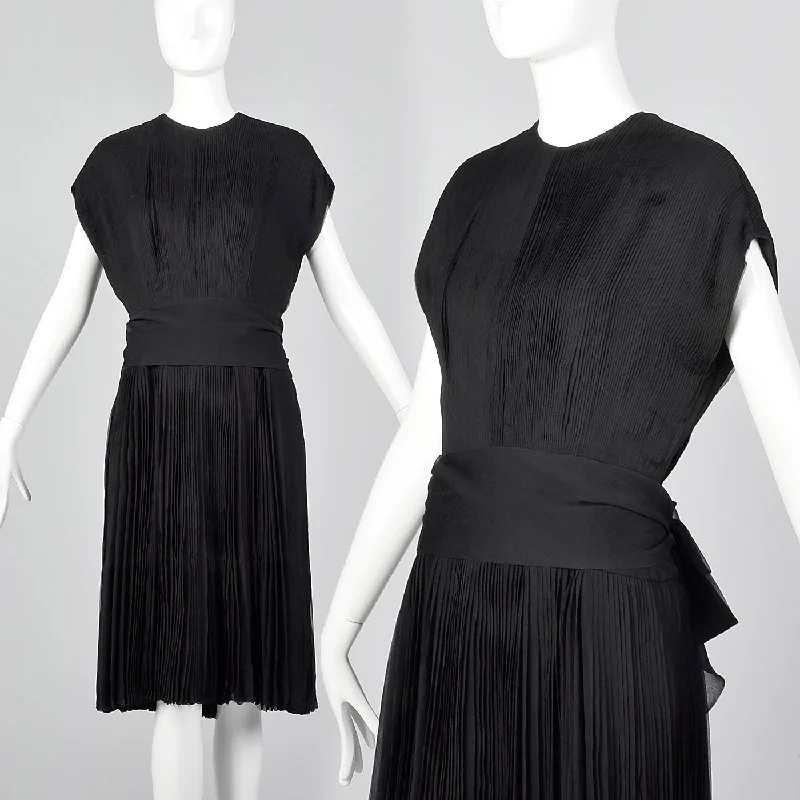 Medium Galanos 1960s Silk Pleated Dress