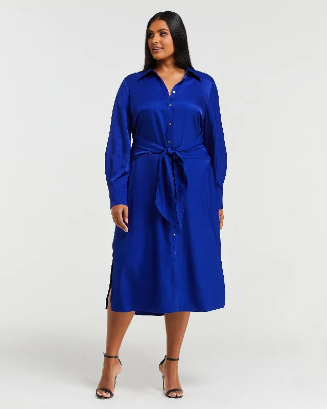 Monaco Tie Dress | Cobalt