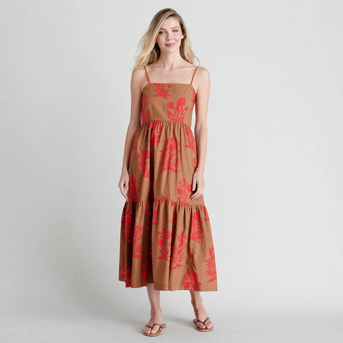 Pink Chicken Womens Sierra Dress - Latte Botanical