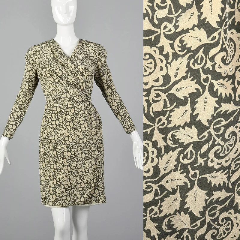 Small Louis Feraud 1980s Silk Wrap Dress