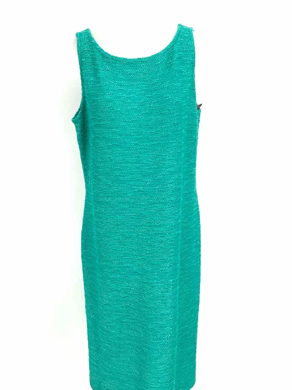 ST. JOHN Women's Turquoise sheath Santana Knit Size 16 Dress