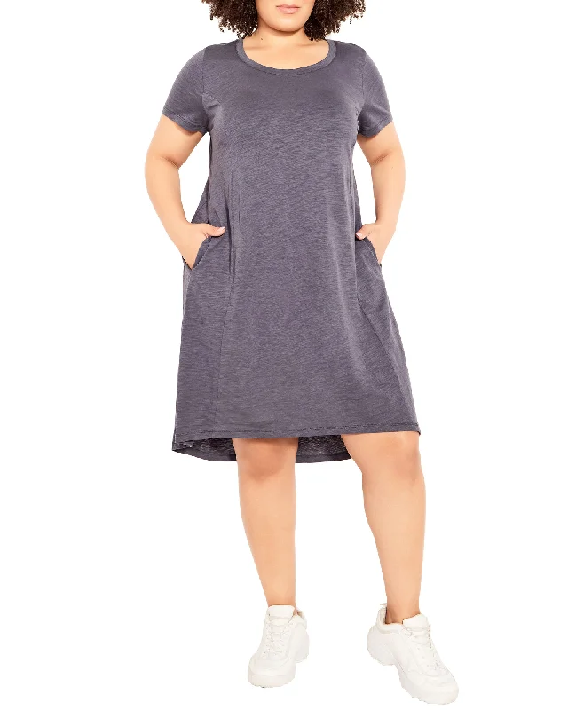 Tara Panel Dress | Charcoal Grey