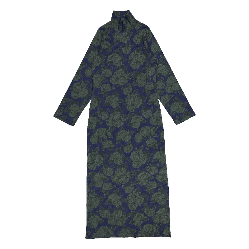 Tiny Cottons Navy Roses Turtleneck Womens Dress