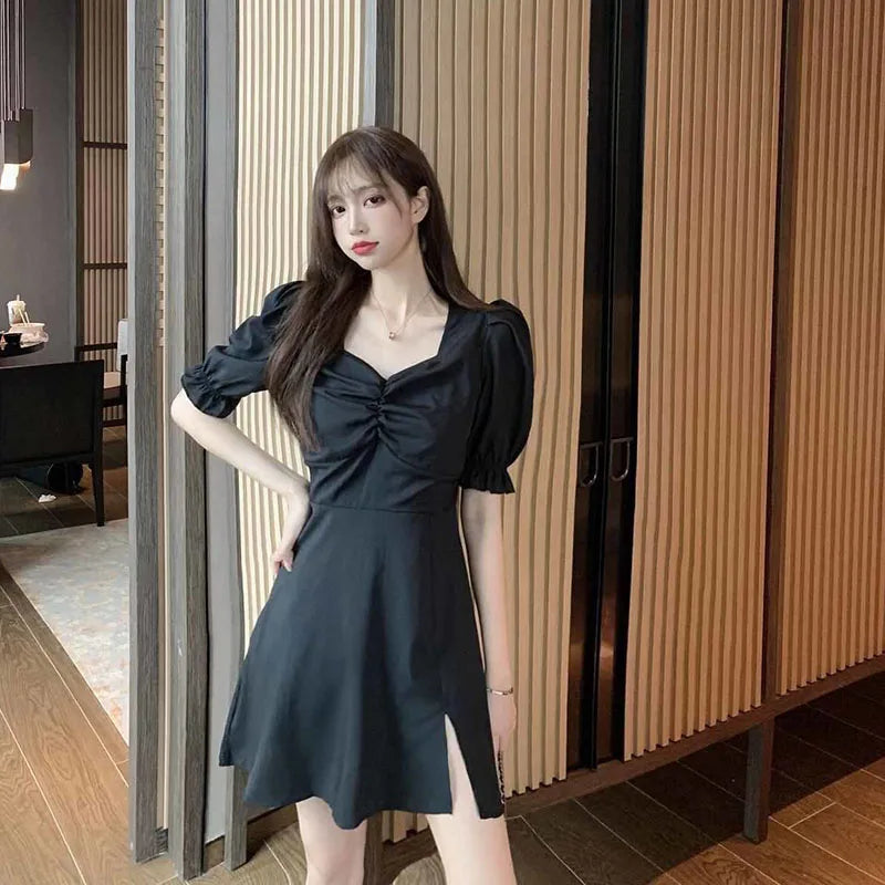 V Neck Puff Sleeve Dress Women’s Elegant Summer Style