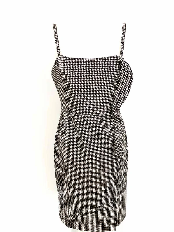 Valentino Women's Black/Beige sheath Fleece Wool Blend Size 8 Dress